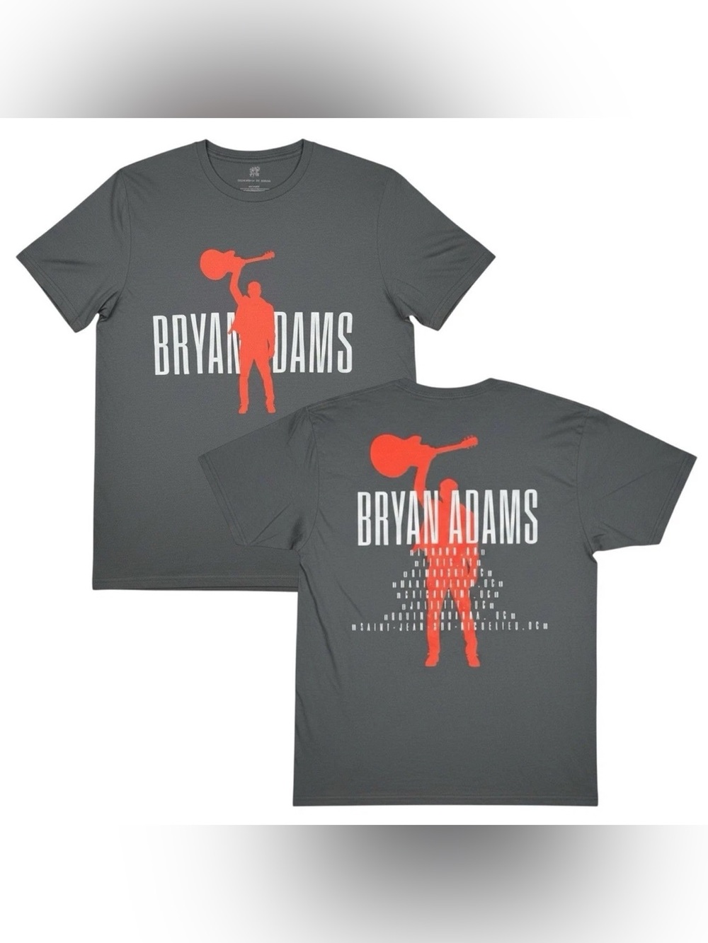 NWOT Bryan Adams Grey Graphic Concert Tour T Shirt Size Small